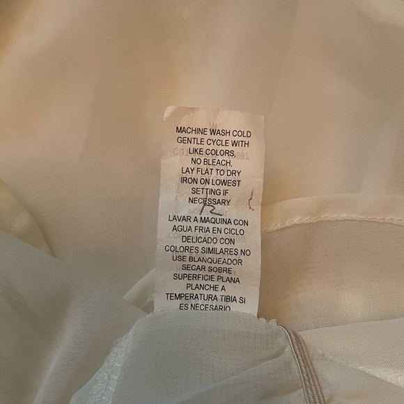 Lily Rose Size Medium Sheer White Long Sleeve Peplum Blouse with Black Lace - Picture 6 of 6